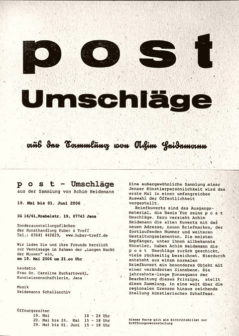 Image - Achim Heideman (Jena)- p o s t -Umschläge und Montagen